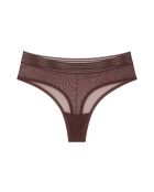 String Tempting Sheer String met hoge taille, decadente chocolade