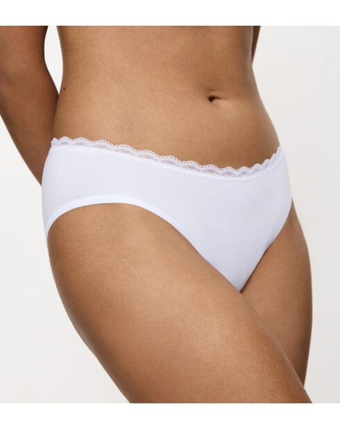 Set van 2 witte hoog uitgesneden slips van Feel Of Cotton Tai 2P