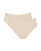 Sense of Modal Midi 2P crèmekleurige slips met hoge taille, set van 2