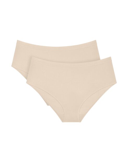 Sense of Modal Midi 2P crèmekleurige slips met hoge taille, set van 2