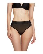 Tentadora tanga negra transparente de cintura alta