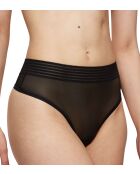 Tentadora tanga negra transparente de cintura alta