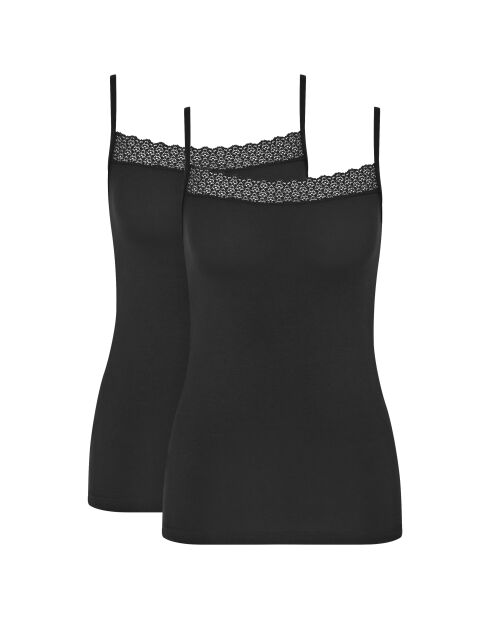 Set van 2 zwarte tanktops van Feel of Modal Spaghetti 2P