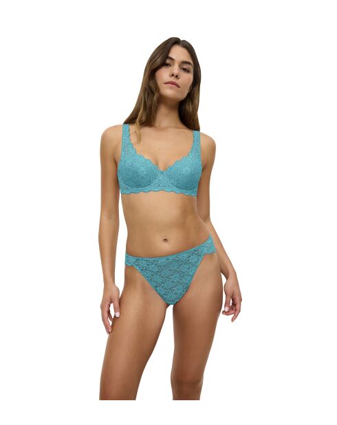 Amourette Highleg Tai calm turquoise hoog uitgesneden slip