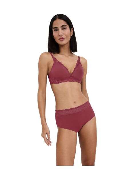 Feel of Modal Midi Marsala zachte slip met hoge taille