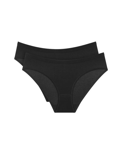 Set van 2 zwarte hoog uitgesneden slips Sense Of Cotton Tai 2P