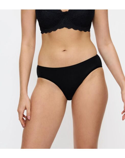 Set van 2 zwarte hoog uitgesneden slips Sense Of Cotton Tai 2P