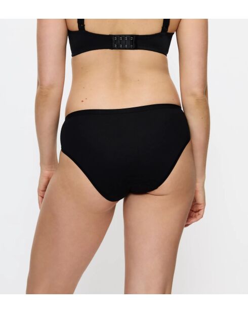 Set van 2 zwarte hoog uitgesneden slips Sense Of Cotton Tai 2P