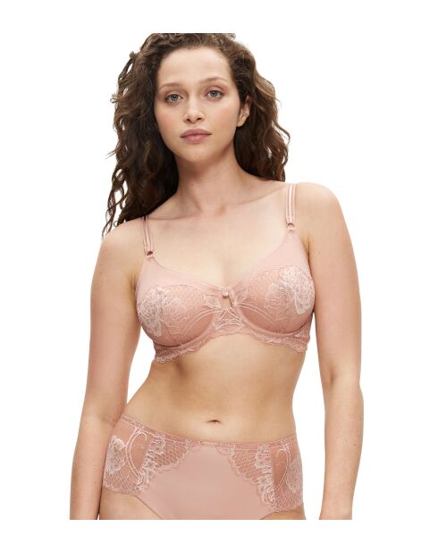Wild Peony Floral W01 Pink Pearl minimizer-bh met beugel