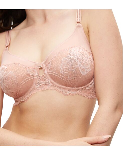 Wild Peony Floral W01 Pink Pearl minimizer-bh met beugel