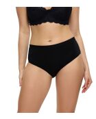 Sense of Modal Midi 2P zwarte slips met hoge taille, set van 2