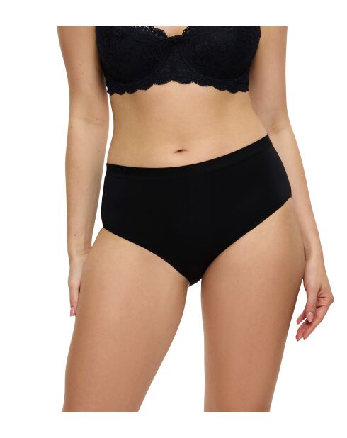 Sense of Modal Midi 2P zwarte slips met hoge taille, set van 2