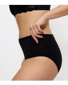 Sense of Modal Midi 2P zwarte slips met hoge taille, set van 2