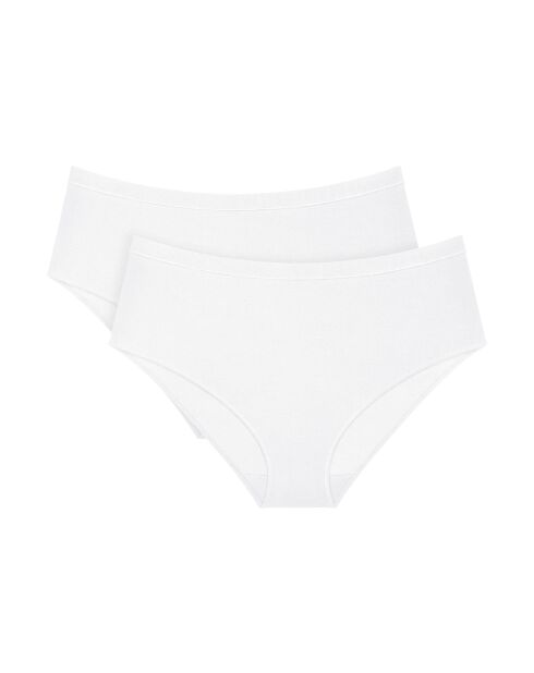Set van 2 slips met hoge taille Sense of Modal Midi 2P wit