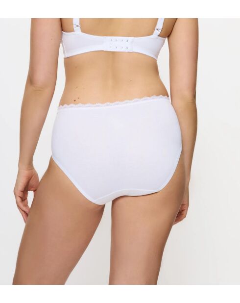 2-pack Feel Of Cotton Midi 2P witte slips met hoge taille