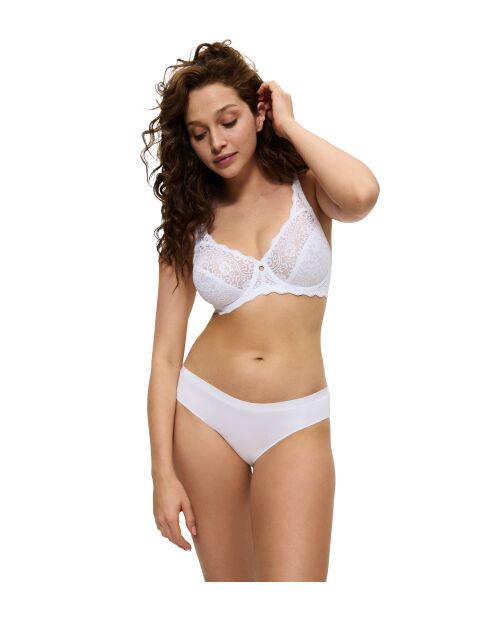 Set van 2 witte hoog uitgesneden slips Sense of Modal Tai 2P