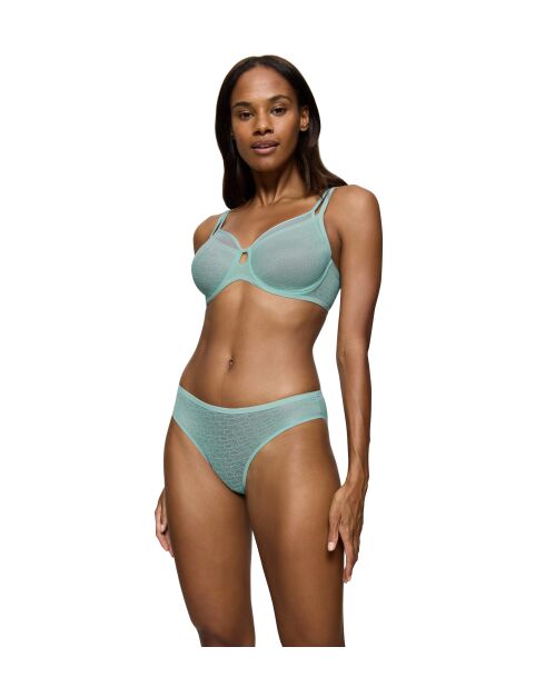 Triumph Signature Sheer Tai EX hoog uitgesneden slip haze turquoise