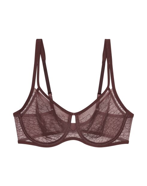 Triumph Signature Sheer W01 EX Dekadenter Minimizer-BH mit Bügeln, schokoladenbraun