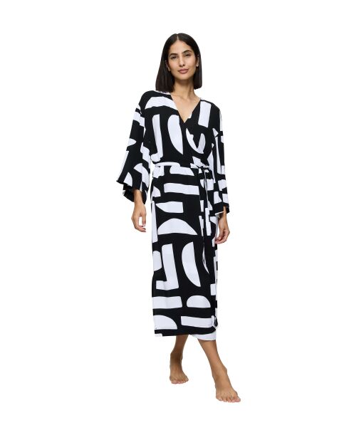 Strandjurk MyWear Tunic Robe 01 combinatie wit - donker