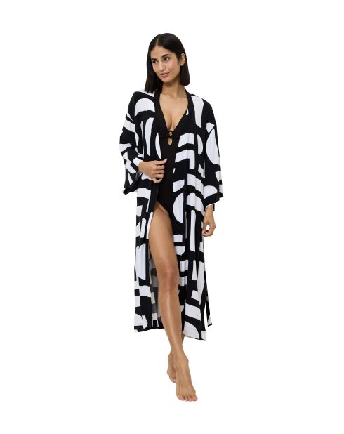 Strandjurk MyWear Tunic Robe 01 combinatie wit - donker