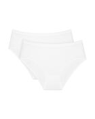 Sense Of Cotton Midi 2P witte slips met hoge taille, set van 2