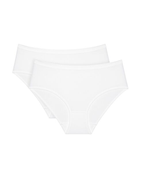 Sense Of Cotton Midi 2P witte slips met hoge taille, set van 2