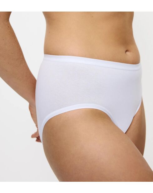 Sense Of Cotton Midi 2P witte slips met hoge taille, set van 2