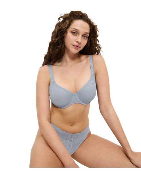 Soutien-gorge minimiseur avec armatures Harmony Spotlight W01 bleu coquillage