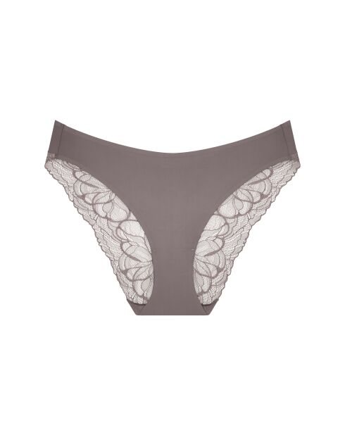 Calzoncillos de pierna alta Tai Pigeon Grey para maquillaje corporal, encaje ilusorio
