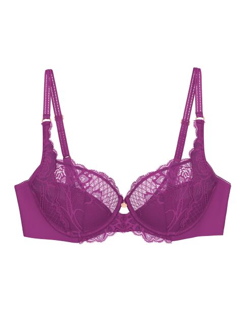 Wild Peony Floral W paarse bh met beugel