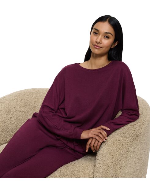 Top Cozy Comfort Top 01 dunkelburgunderrot