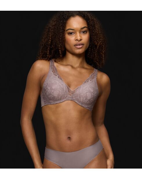 Duivengrijze Body Make-Up Illusion Lace WP-bh met versterkte beugel
