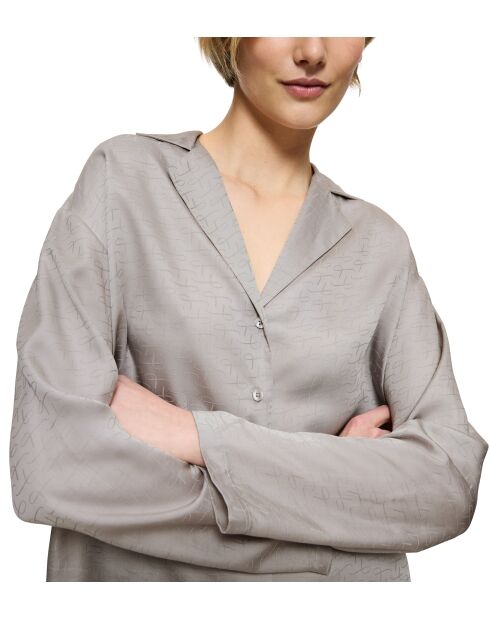 Top Silky Sensuality Top LSL gris silencieux