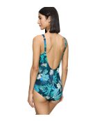 Badpak met voorgevormde cups Summer Fleur OP donkerturkoois