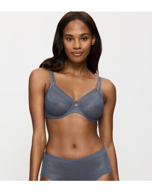 Triumph Signature Sheer W01 EX Underwire Minimizer BH Cloudy Blue