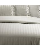 Dekbedovertrekset katoen satijn geweven streep Dobby stripe woven taupe