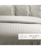Dekbedovertrekset katoen satijn geweven streep Dobby stripe woven taupe