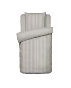 Dekbedovertrekset katoen satijn geweven streep Dobby stripe woven taupe