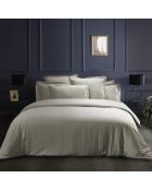 Dekbedovertrekset katoen satijn geweven streep Dobby stripe woven taupe