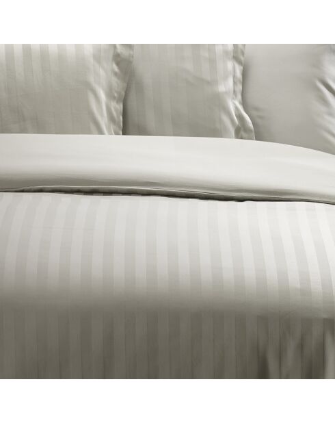Dekbedovertrekset katoen satijn geweven streep Dobby stripe woven taupe