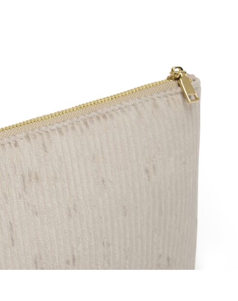Uni Flacher Beutel aus Kord, 20x12 cm, taupe