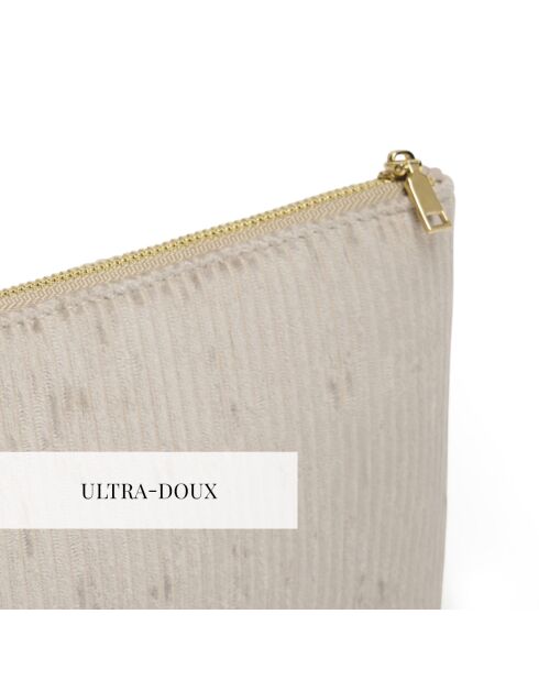 Uni Flacher Beutel aus Kord, 20x12 cm, taupe