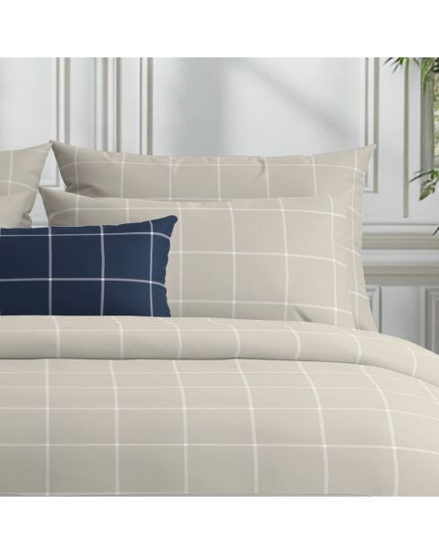 Bettbezug-Set Amélia aus Baumwollsatin in Taupe