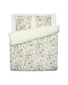 Bettbezug-Set aus Baumwollsatin mit grünen Waldblumen