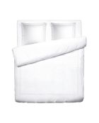 Parure housse de couette satin de coton Paris blanche