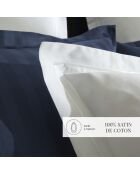 Parure housse de couette satin de coton Paris blanche