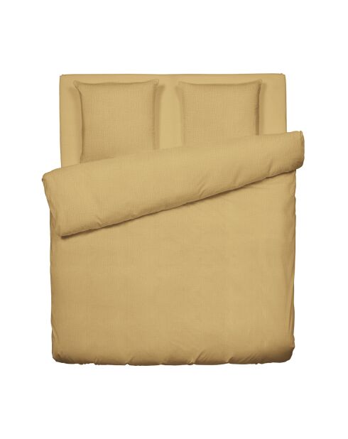 Parure housse de couette gaze de coton Uni jaune