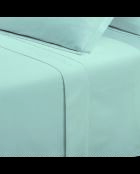 Drap plat satin de coton uni vert 01