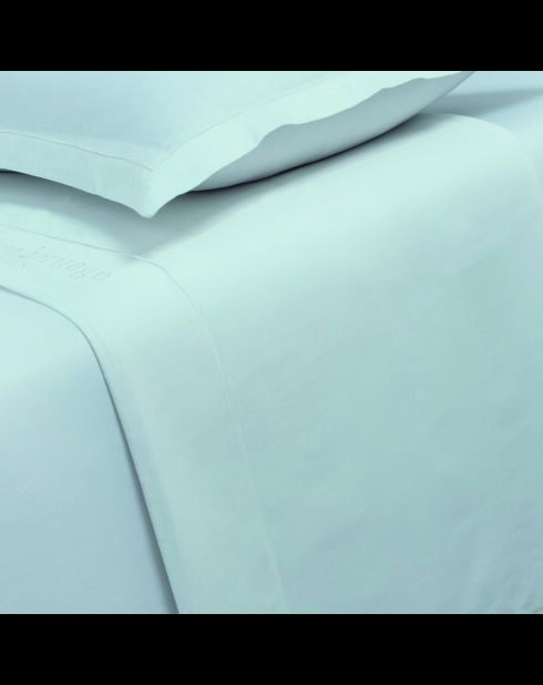 Drap plat satin de coton uni vert 01