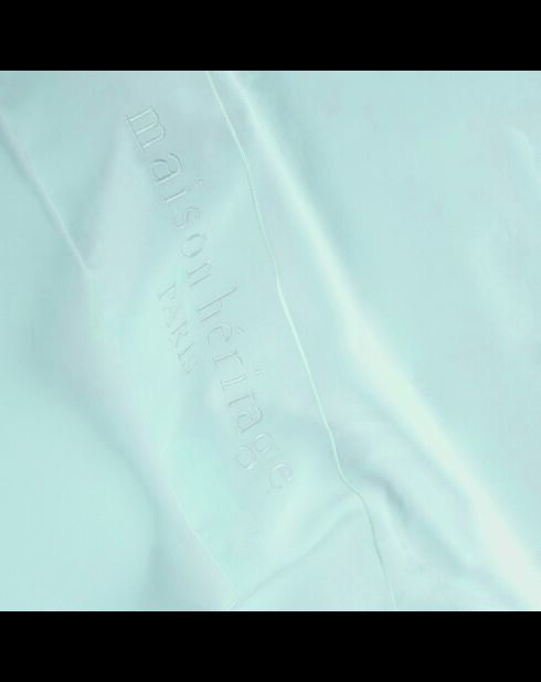 Drap plat satin de coton uni vert 01